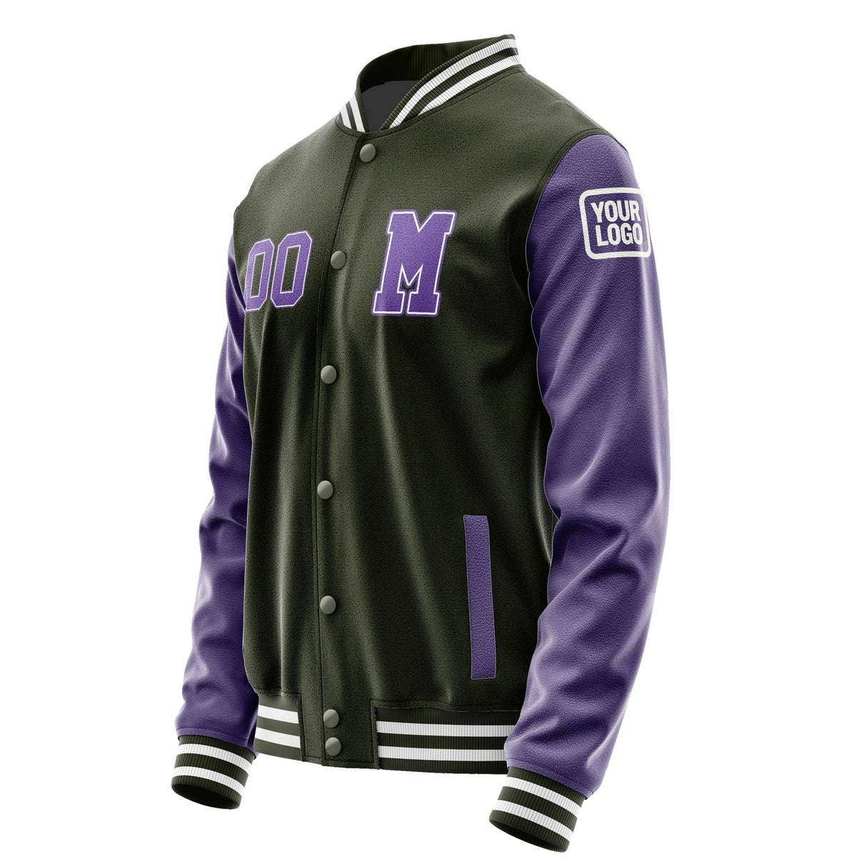 Custom Olive Light Purple Jacket Jb0202230218231818