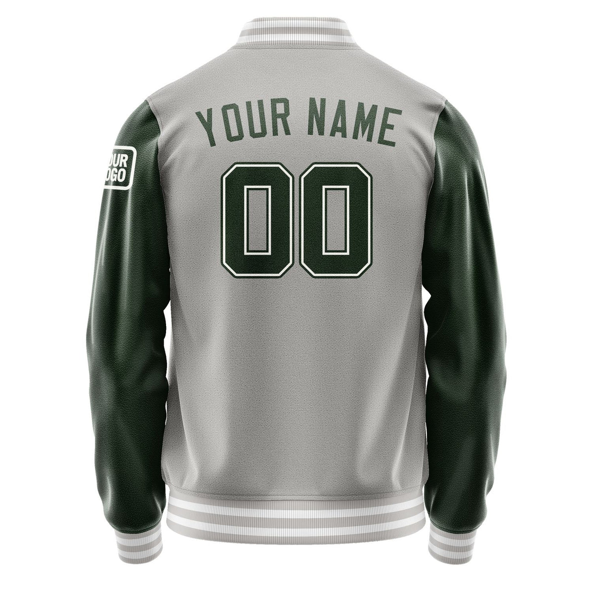 Custom Gray Dark Green Jacket Jb0404060418061818