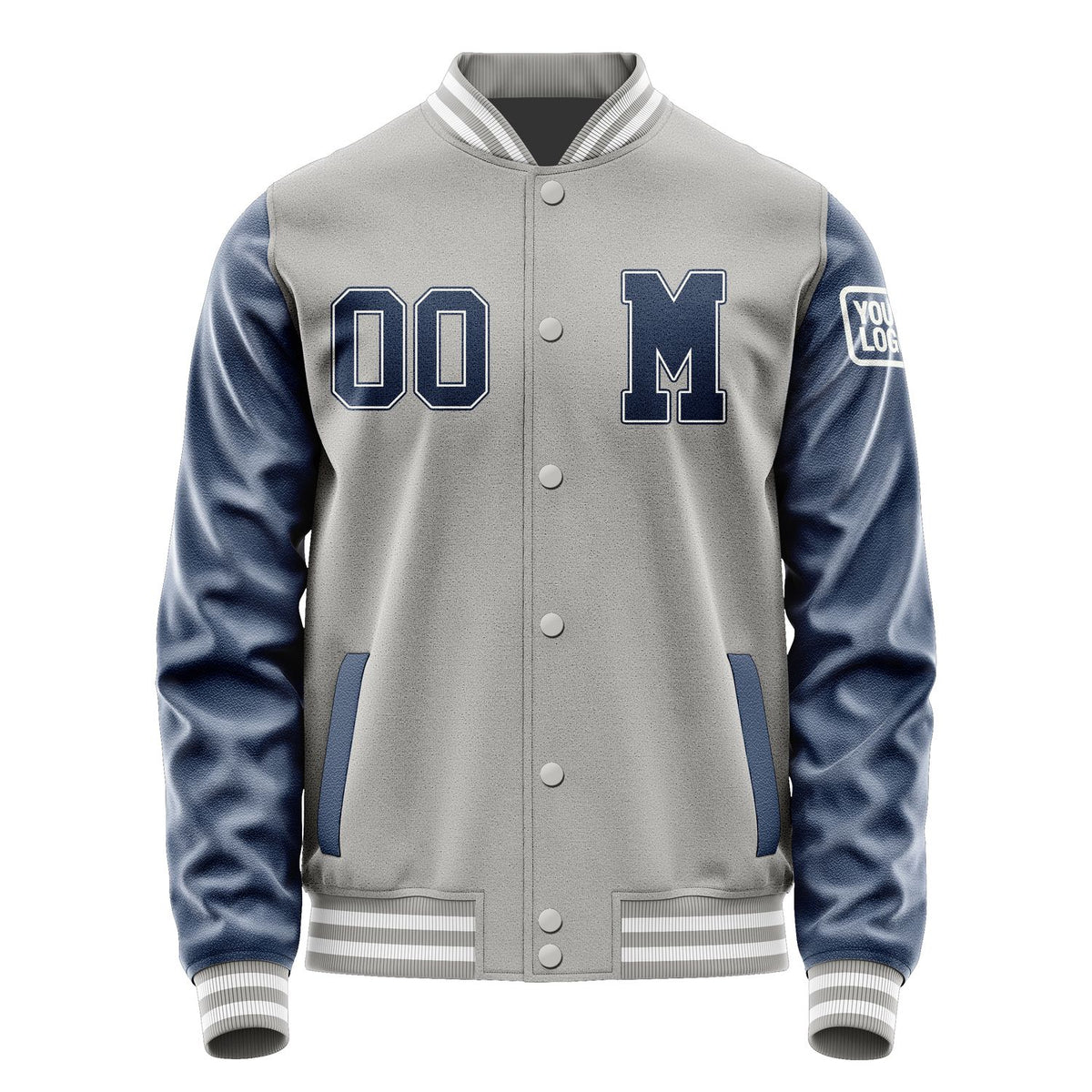 Custom Gray Blue Jacket Jb0404100418101818