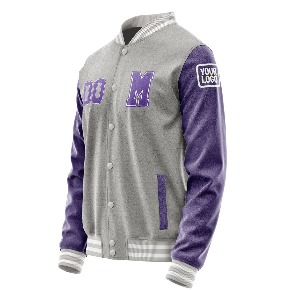 Custom Gray Light Purple Jacket Jb0404230418231818