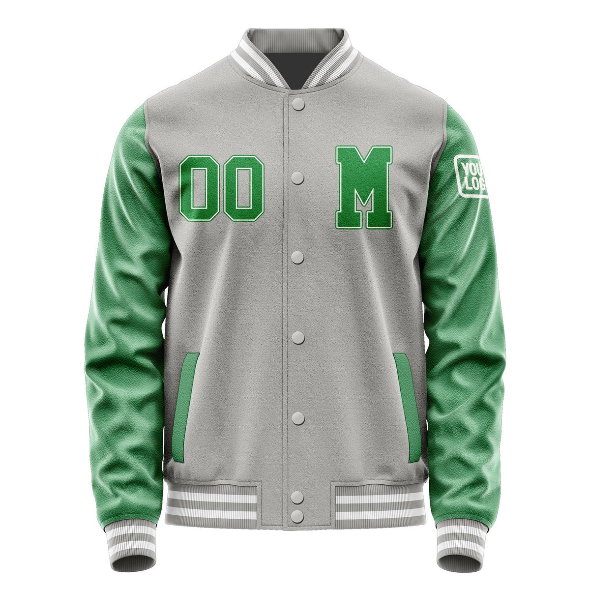 Custom Gray Emerald Green Jacket Jb0404240418241818