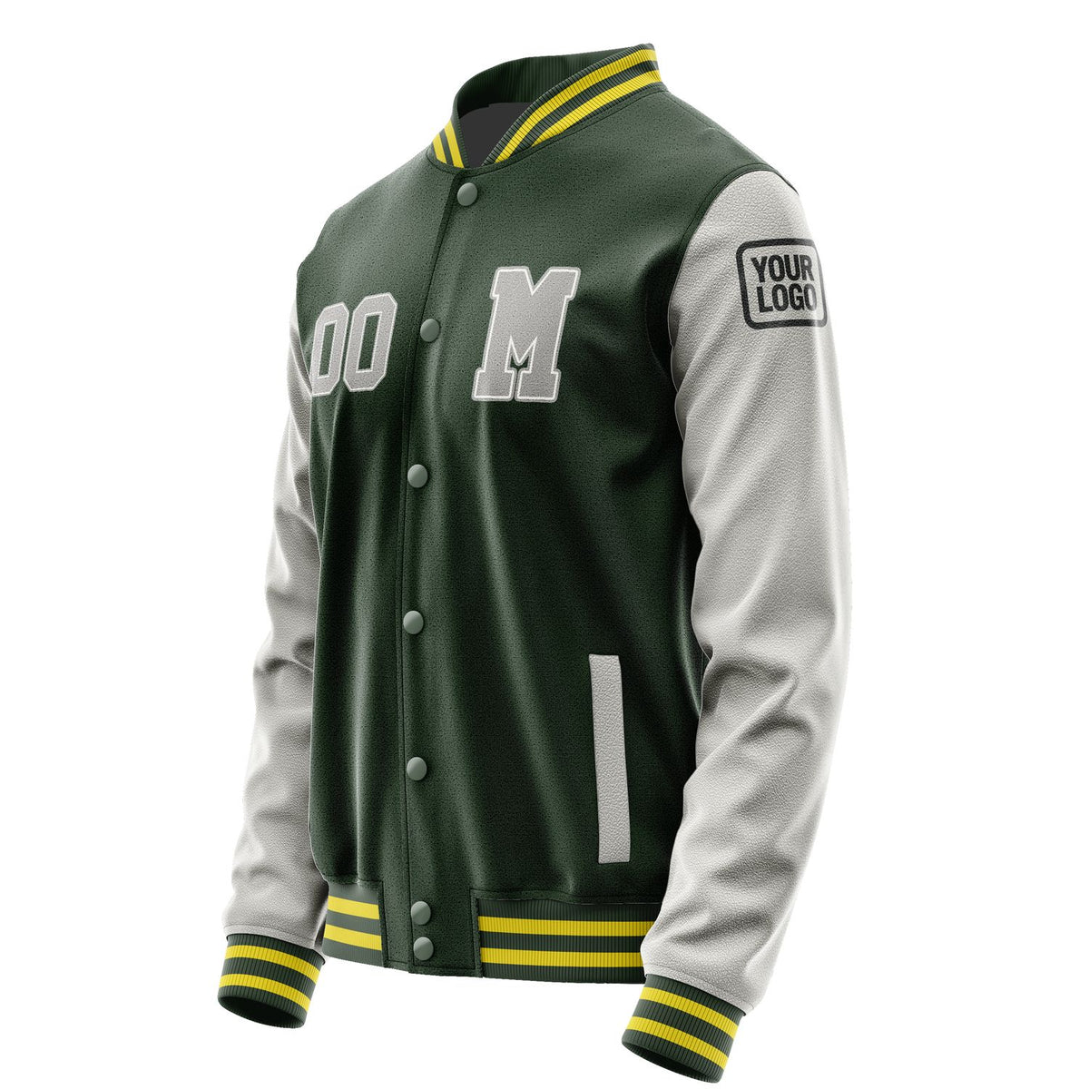 Custom Dark Green Gray Jacket Jb0606040626041817