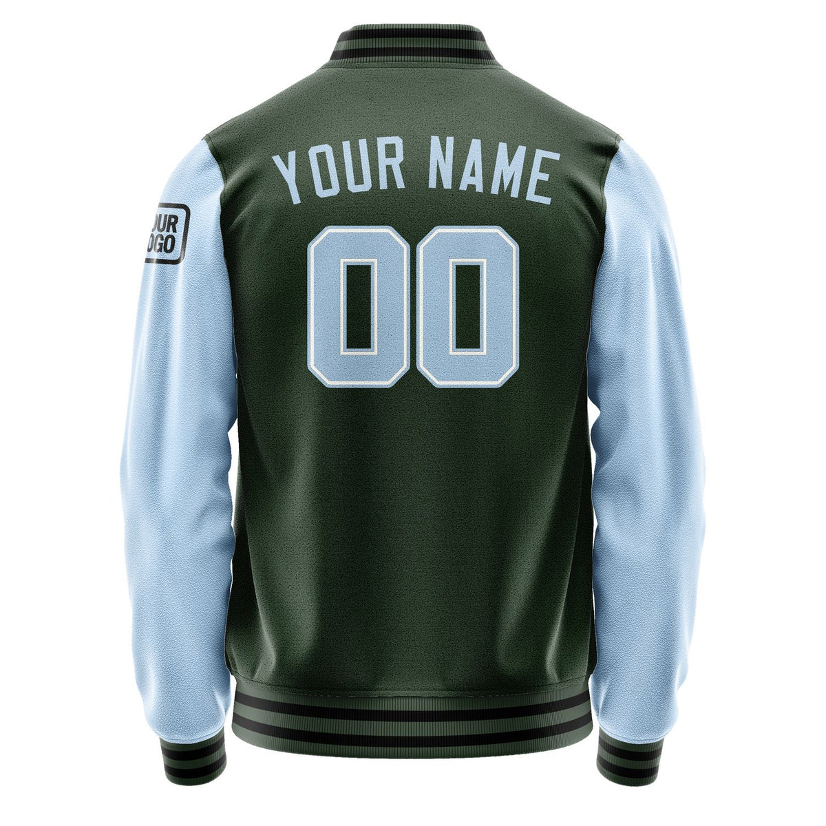 Custom Dark Green Light Blue Jacket Jb0606080617081817