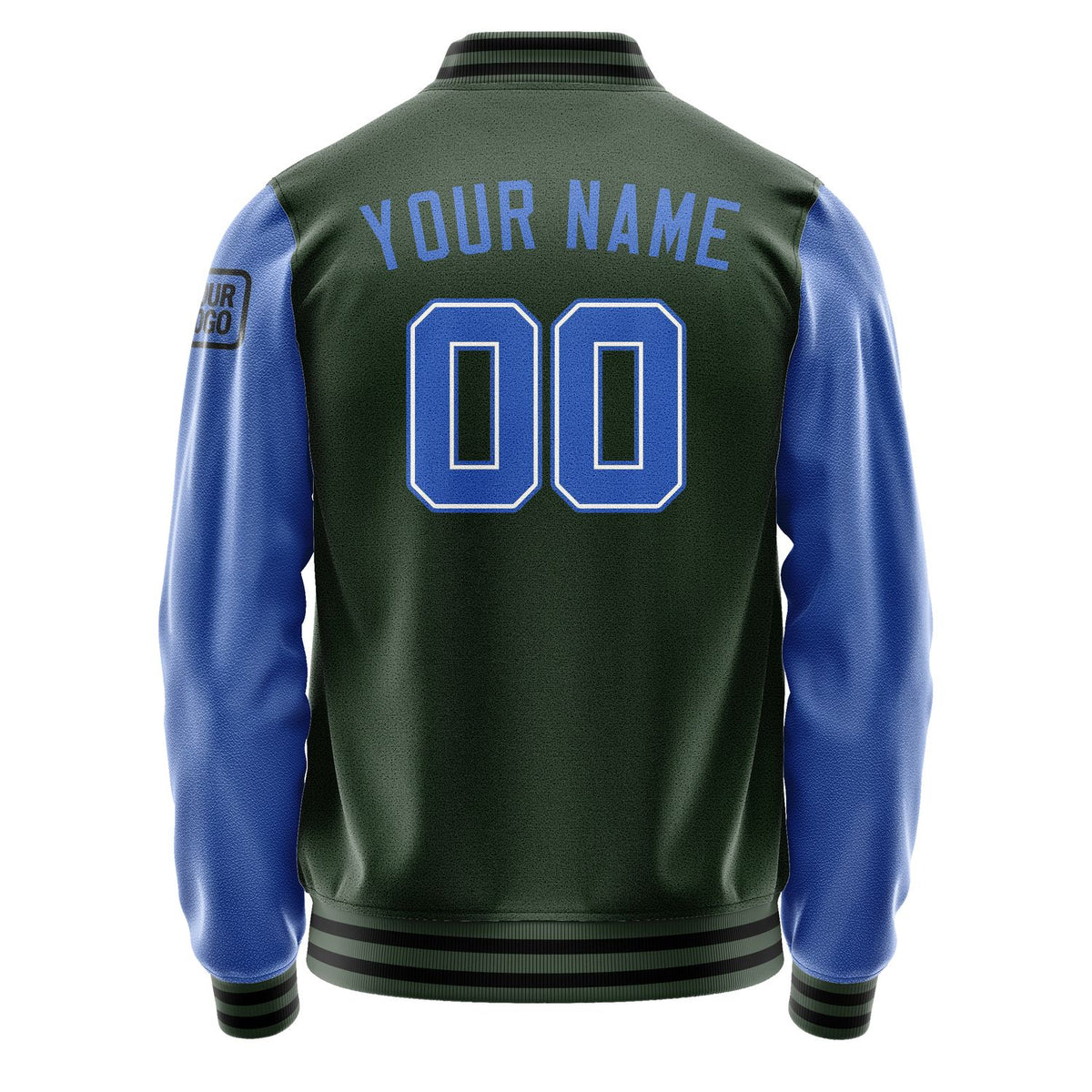 Custom Dark Green Sky Blue Jacket Jb0606090617091817