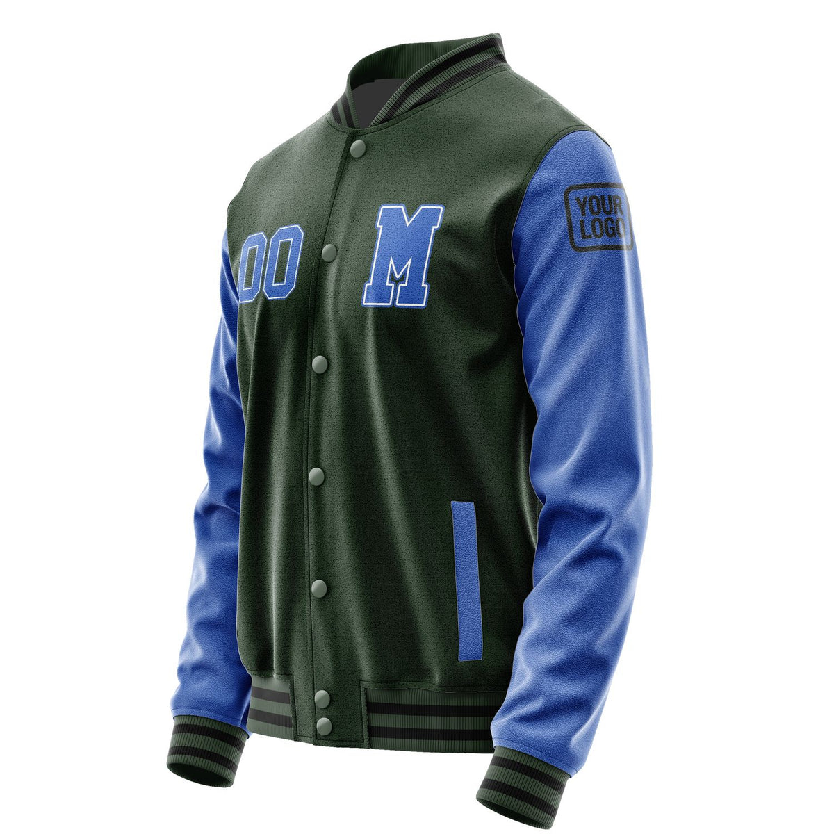 Custom Dark Green Sky Blue Jacket Jb0606090617091817