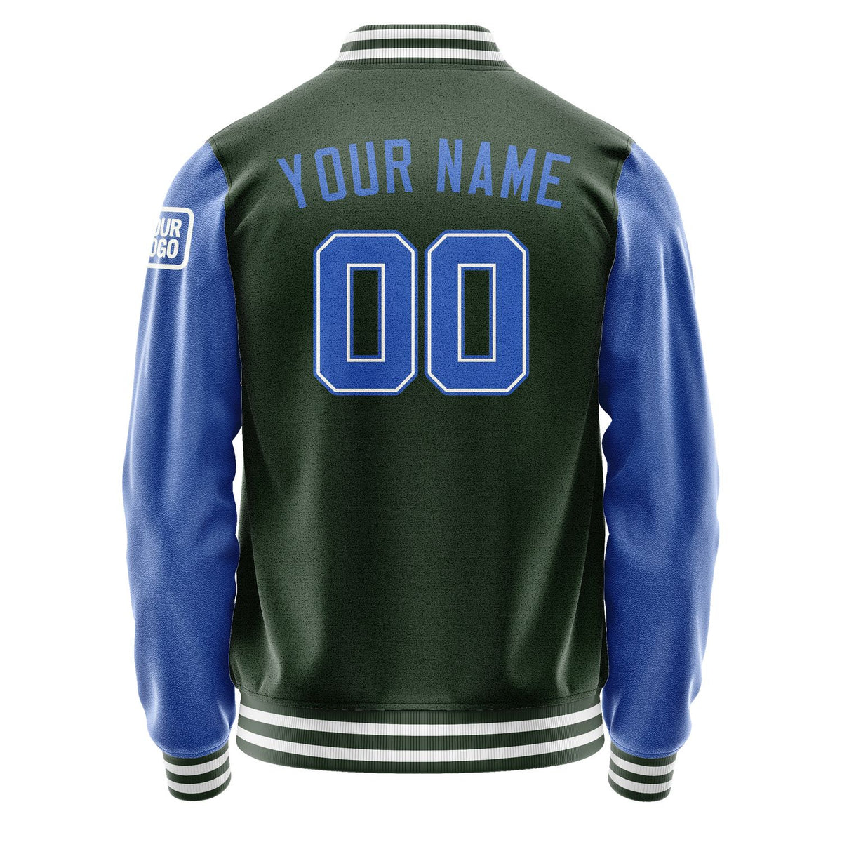 Custom Dark Green Sky Blue Jacket Jb0606090618091818