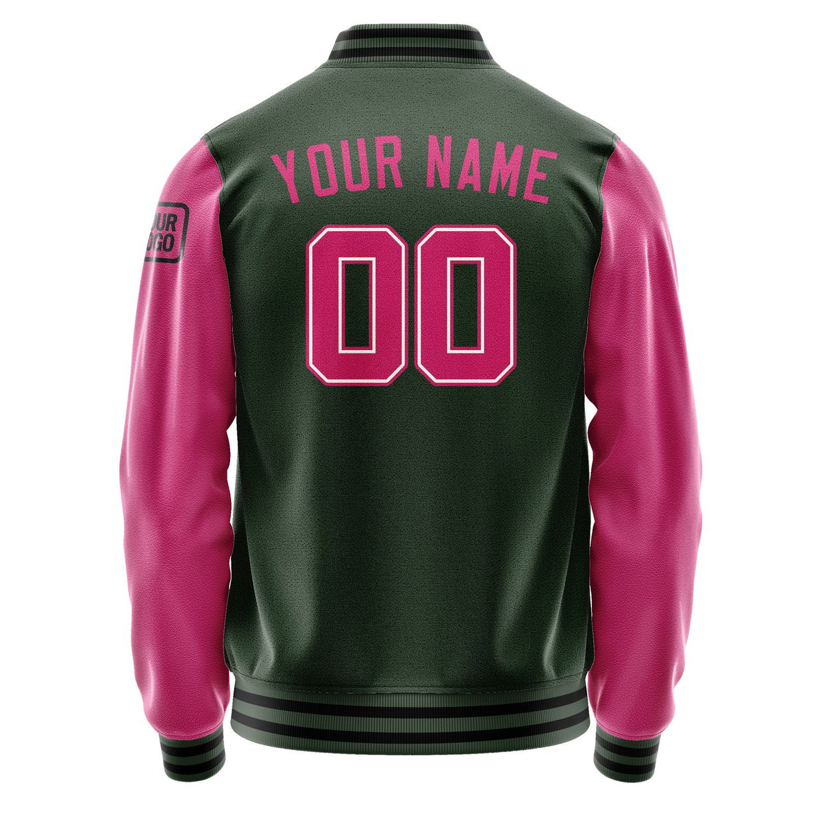 Custom Dark Green Pink Jacket Jb0606130617131817