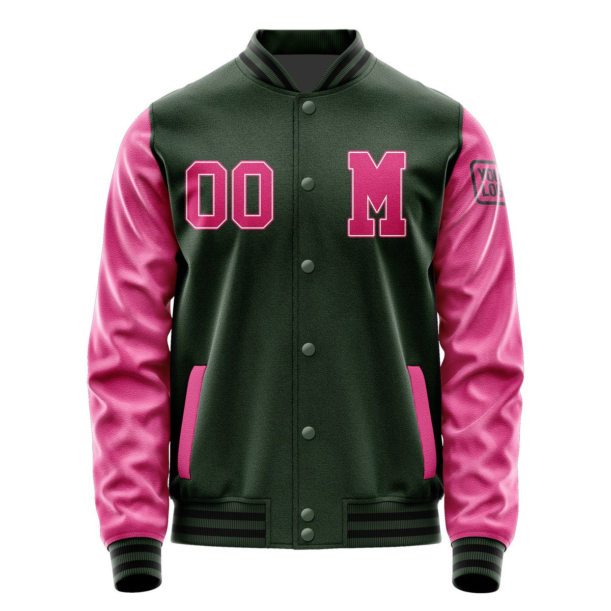 Custom Dark Green Pink Jacket Jb0606130617131817