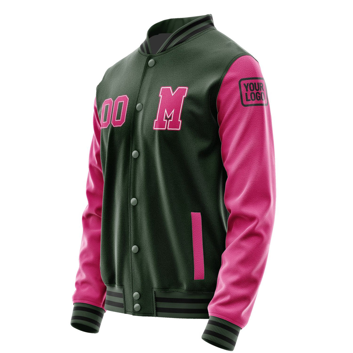 Custom Dark Green Pink Jacket Jb0606130617131817