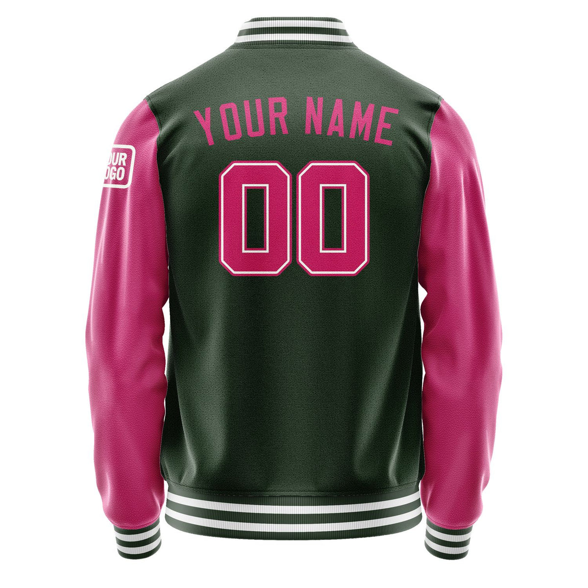 Custom Dark Green Pink Jacket Jb0606130618131818