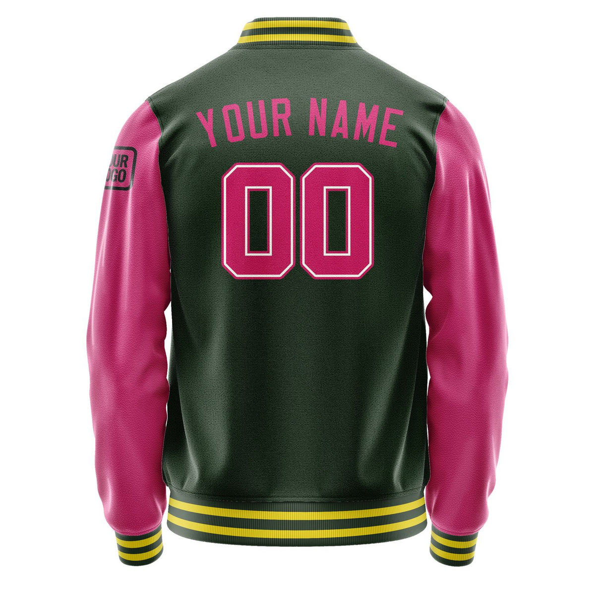 Custom Dark Green Pink Jacket Jb0606130626131817