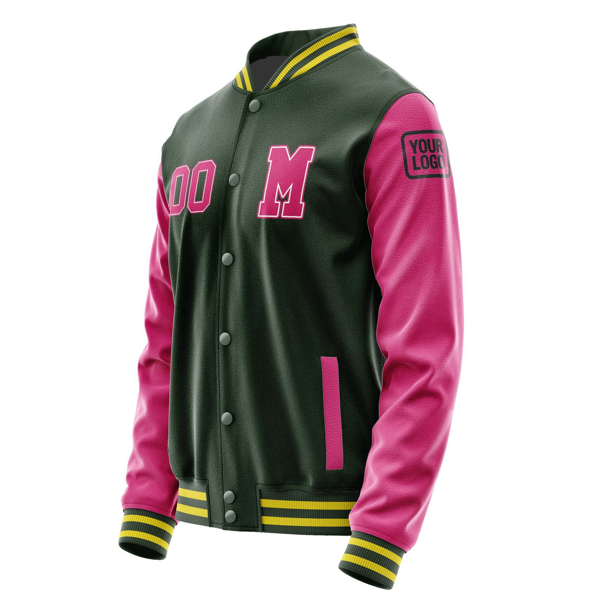 Custom Dark Green Pink Jacket Jb0606130626131817