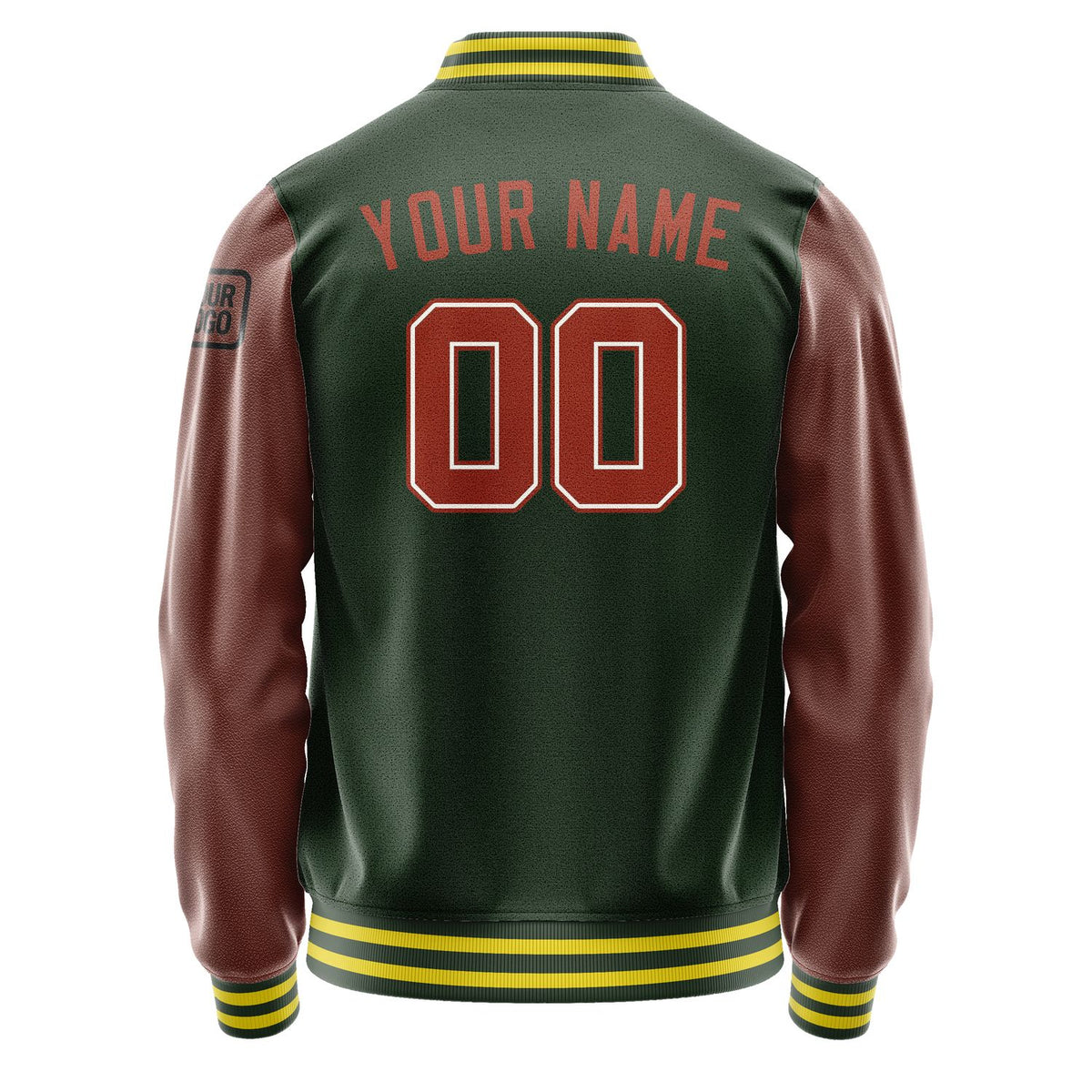 Custom Dark Green Coral Red Jacket Jb0606160626161817