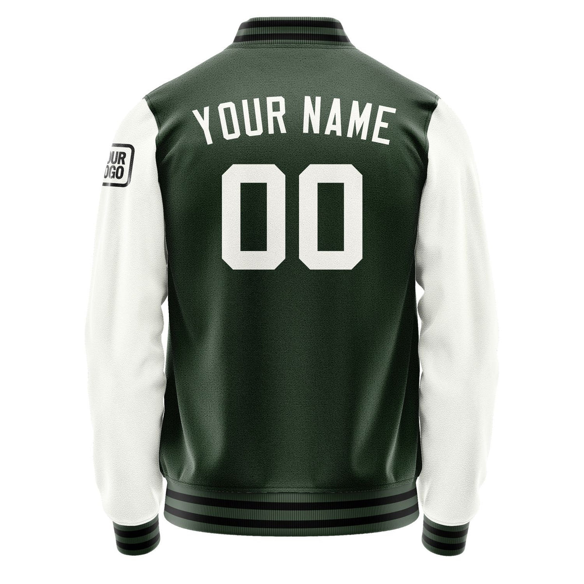 Custom Dark Green White Jacket Jb0606180617181817