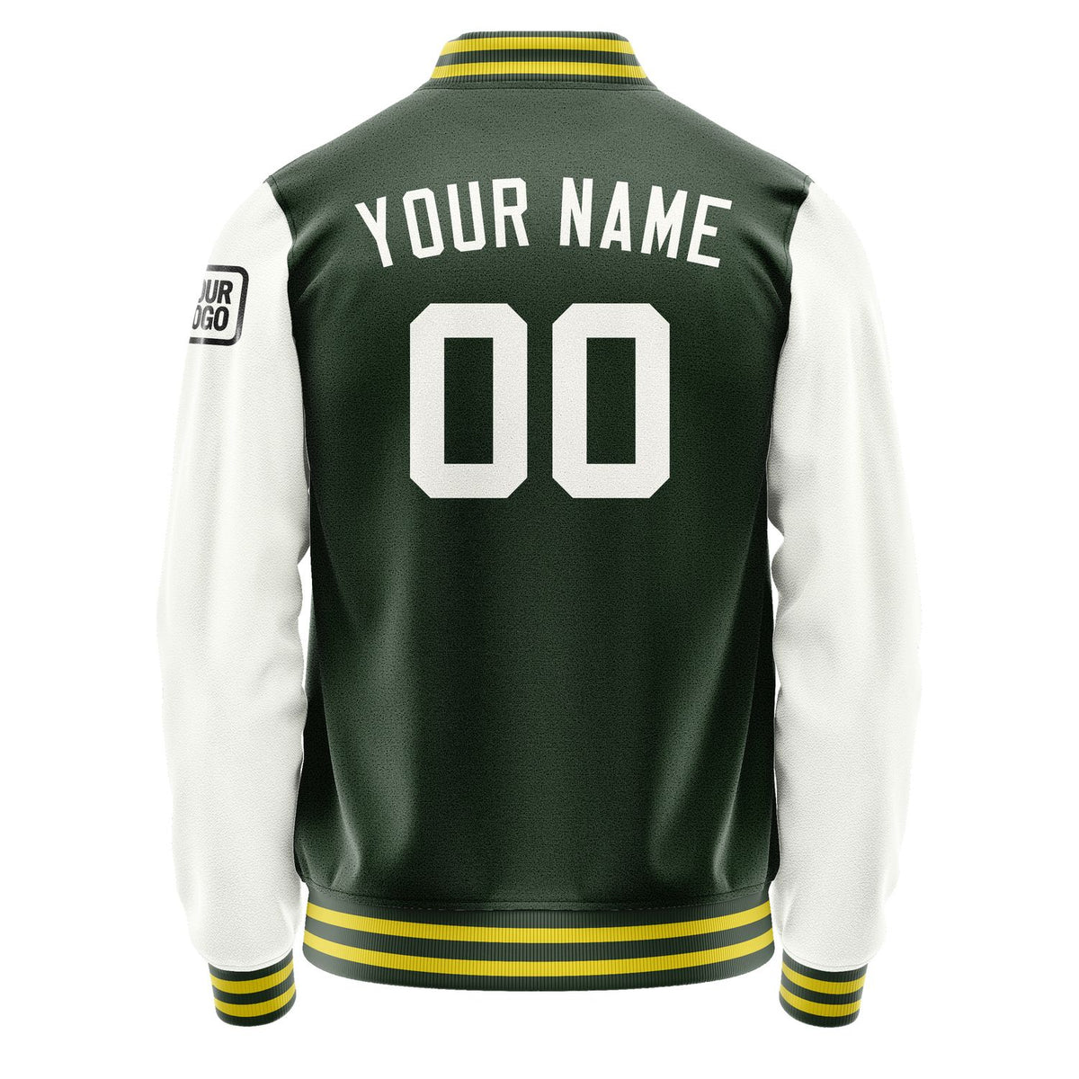 Custom Dark Green White Jacket Jb0606180626181817