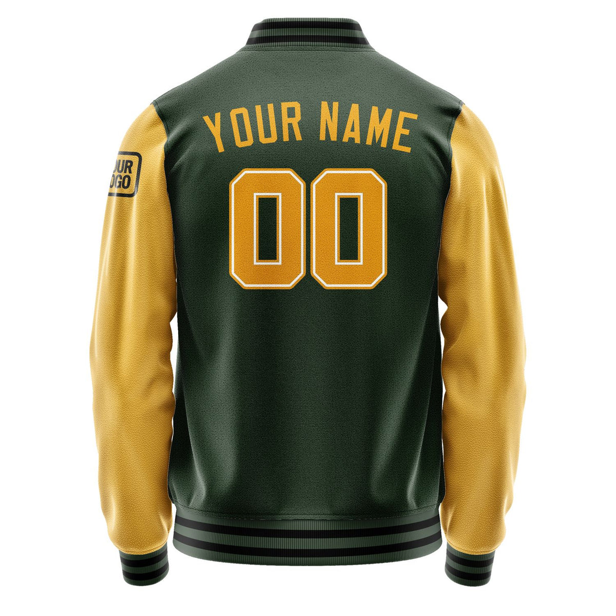 Custom Dark Green Yellow Jacket Jb0606190617191817