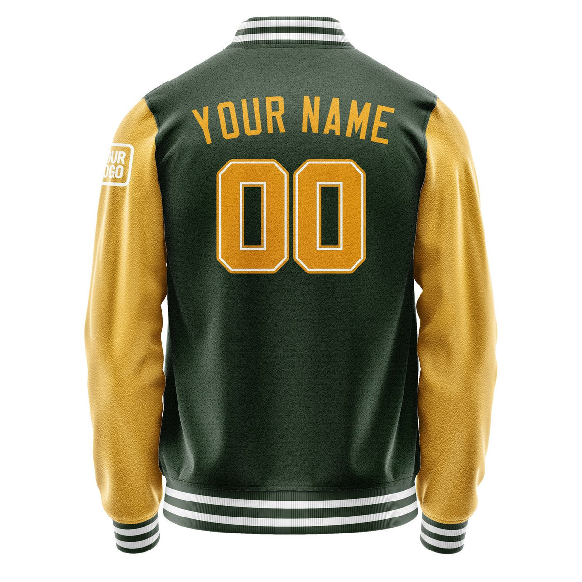 Custom Dark Green Yellow Jacket Jb0606190618191818