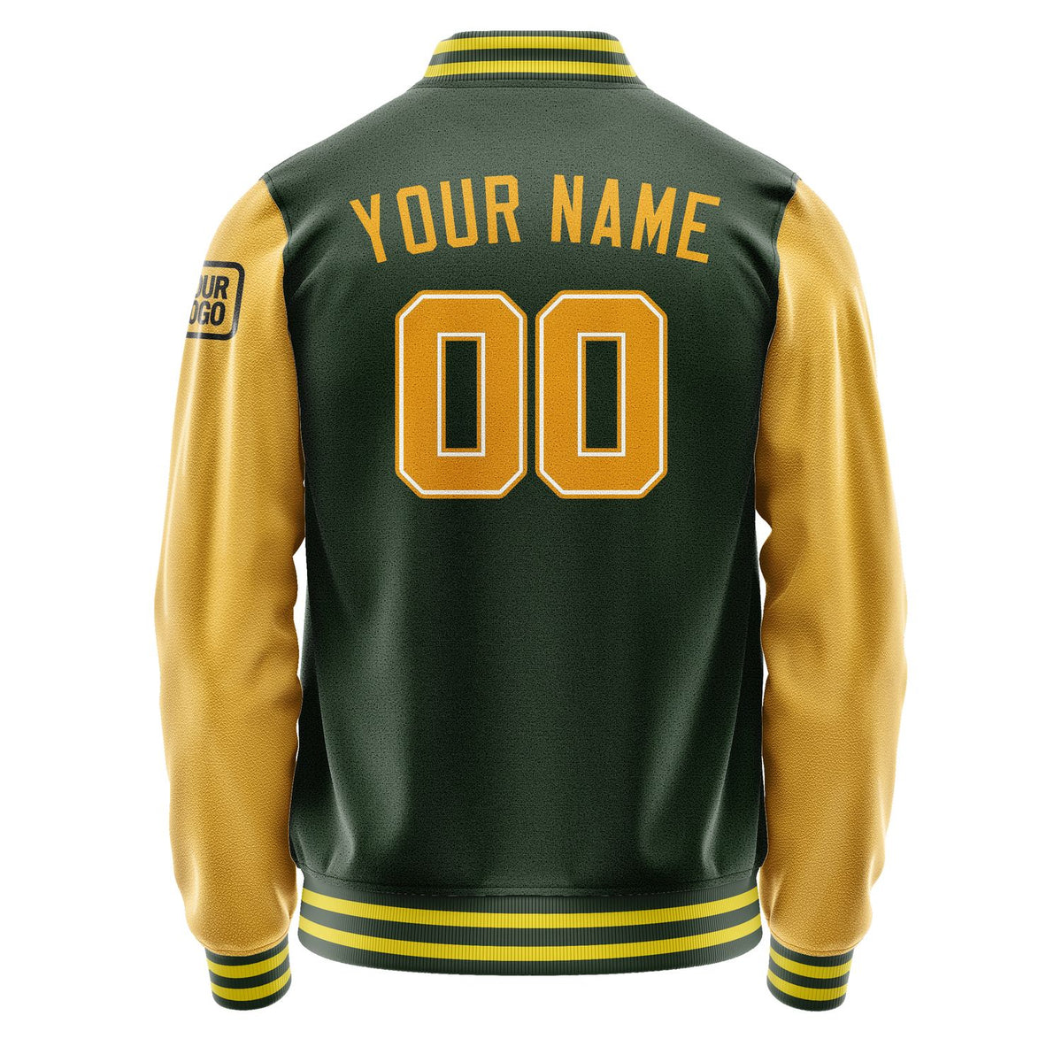 Custom Dark Green Yellow Jacket Jb0606190626191817