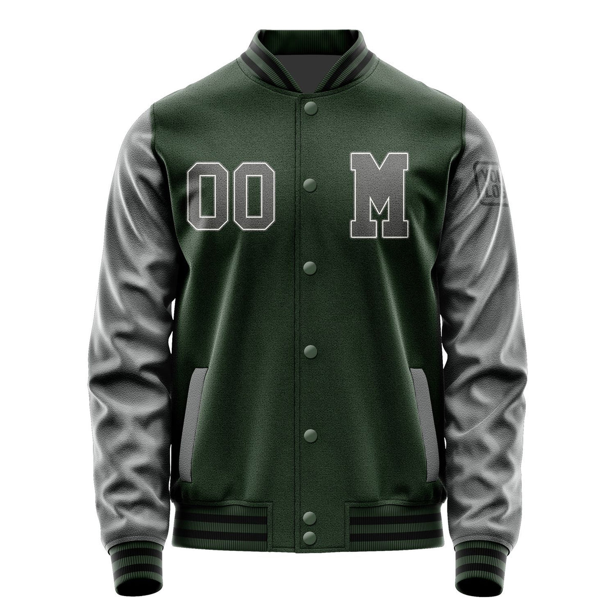 Custom Dark Green Dark Grey Jacket Jb0606200617201817