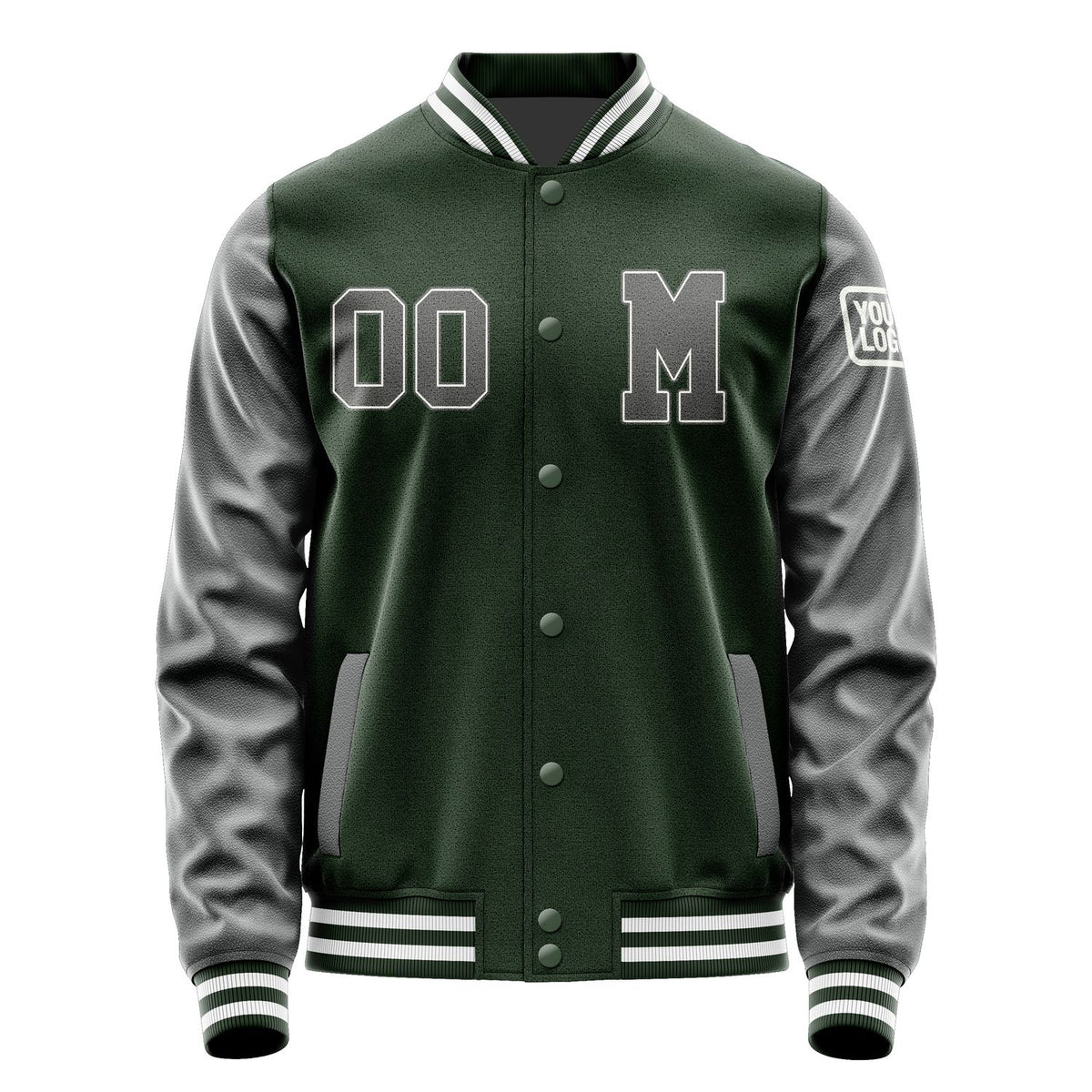 Custom Dark Green Dark Grey Jacket Jb0606200618201818