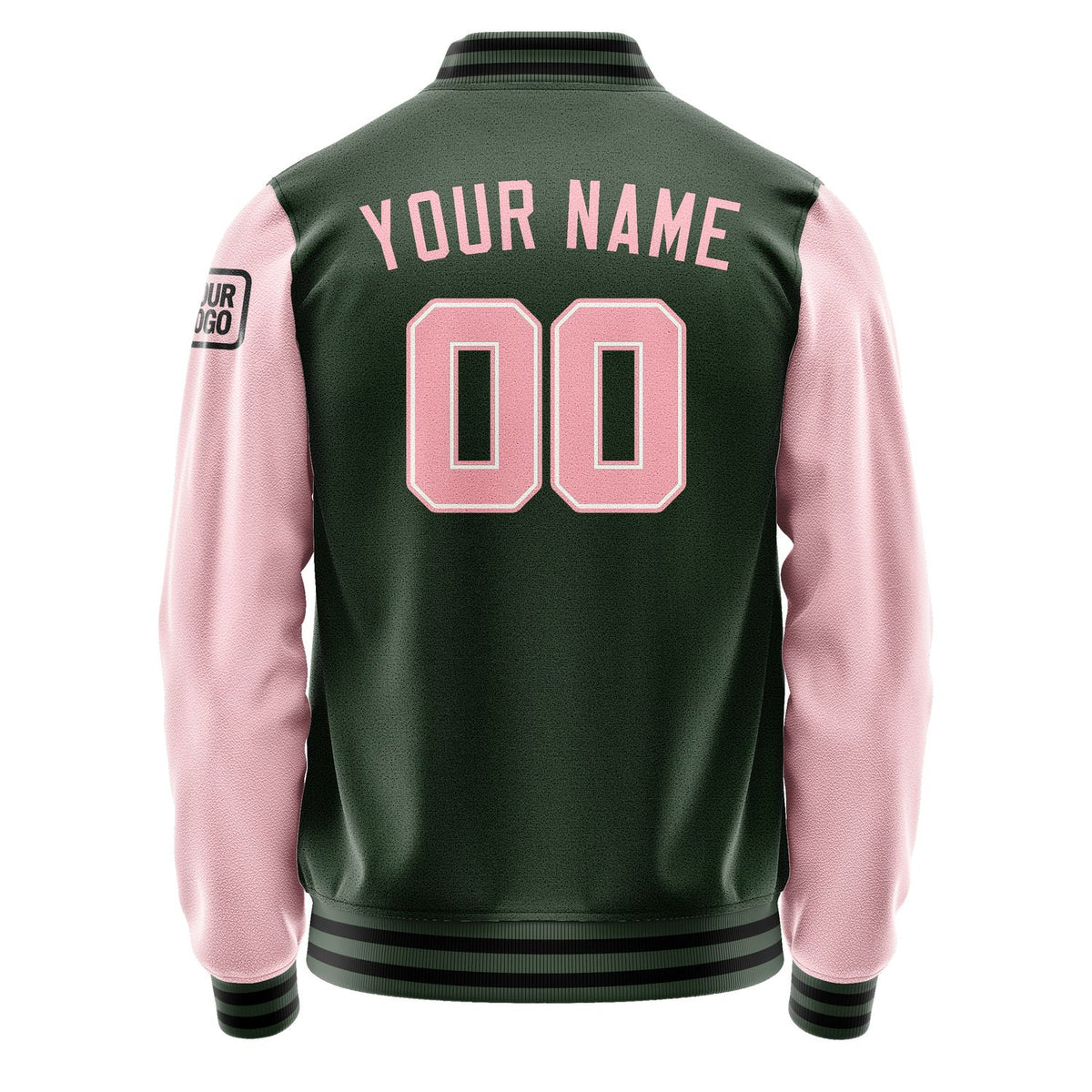 Custom Dark Green Light Pink Jacket Jb0606210617211817