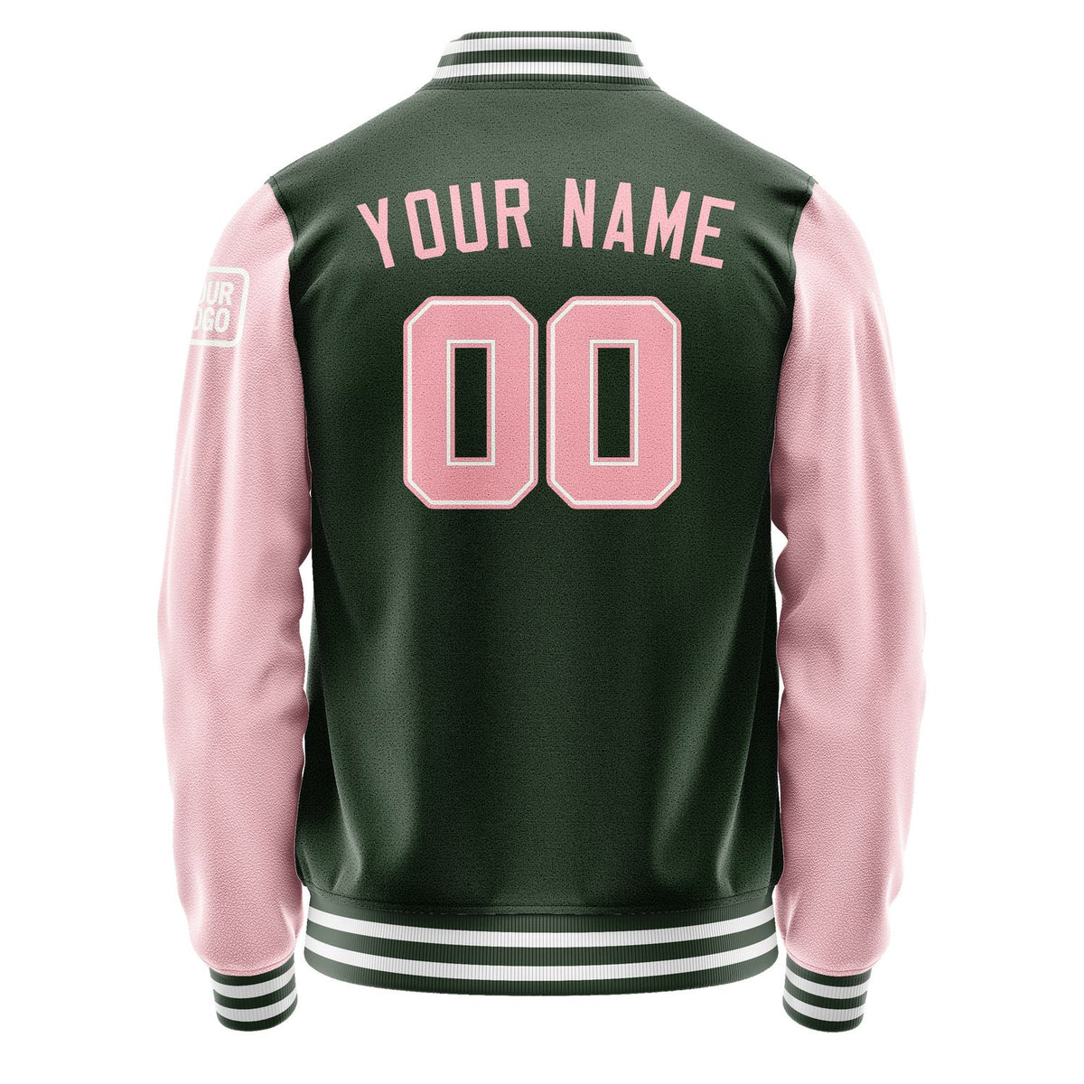 Custom Dark Green Light Pink Jacket Jb0606210618211818