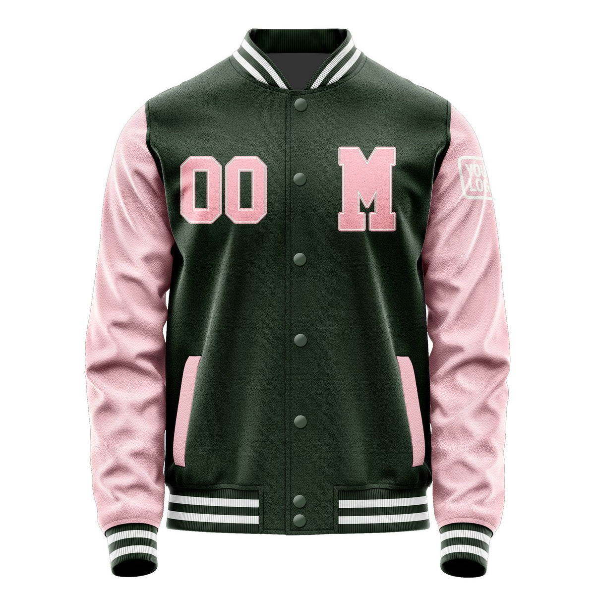 Custom Dark Green Light Pink Jacket Jb0606210618211818