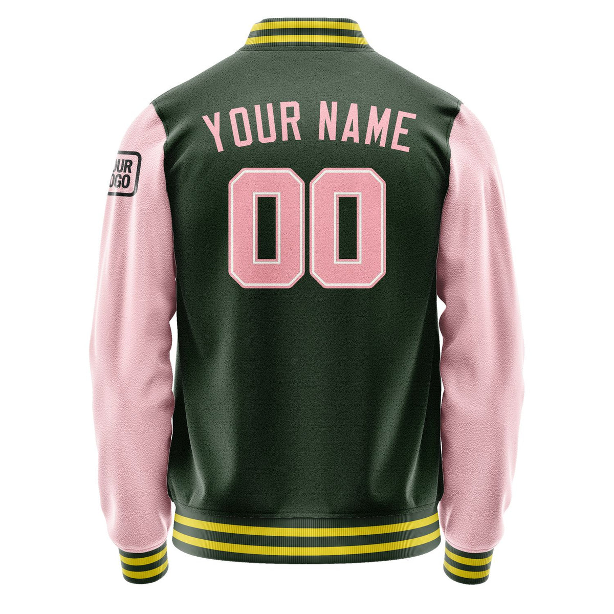 Custom Dark Green Light Pink Jacket Jb0606210626211817