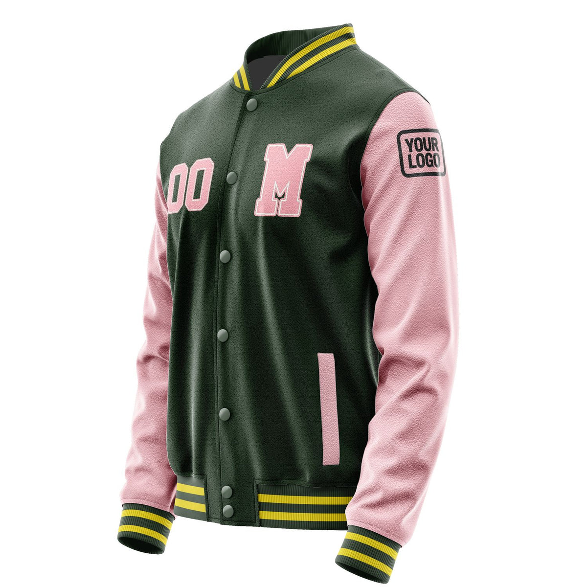 Custom Dark Green Light Pink Jacket Jb0606210626211817