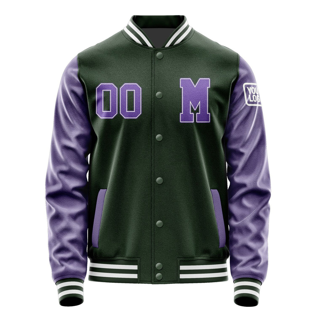 Custom Dark Green Light Purple Jacket Jb0606230618231818