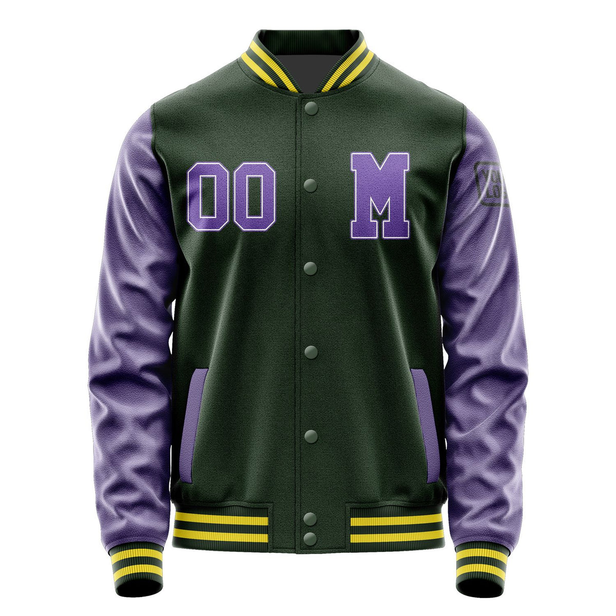 Custom Dark Green Light Purple Jacket Jb0606230626231817