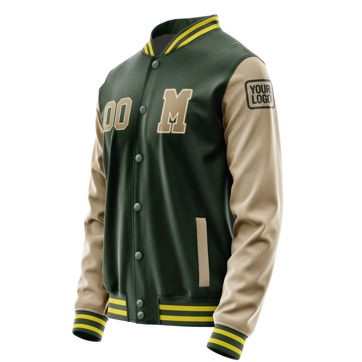 Custom Dark Green Light Khaki Jacket Jb0606250626251817