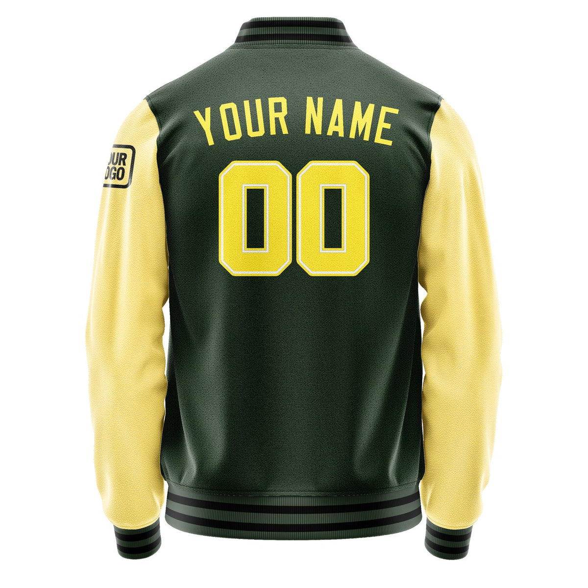 Custom Dark Green Light Yellow Jacket Jb0606260617261817