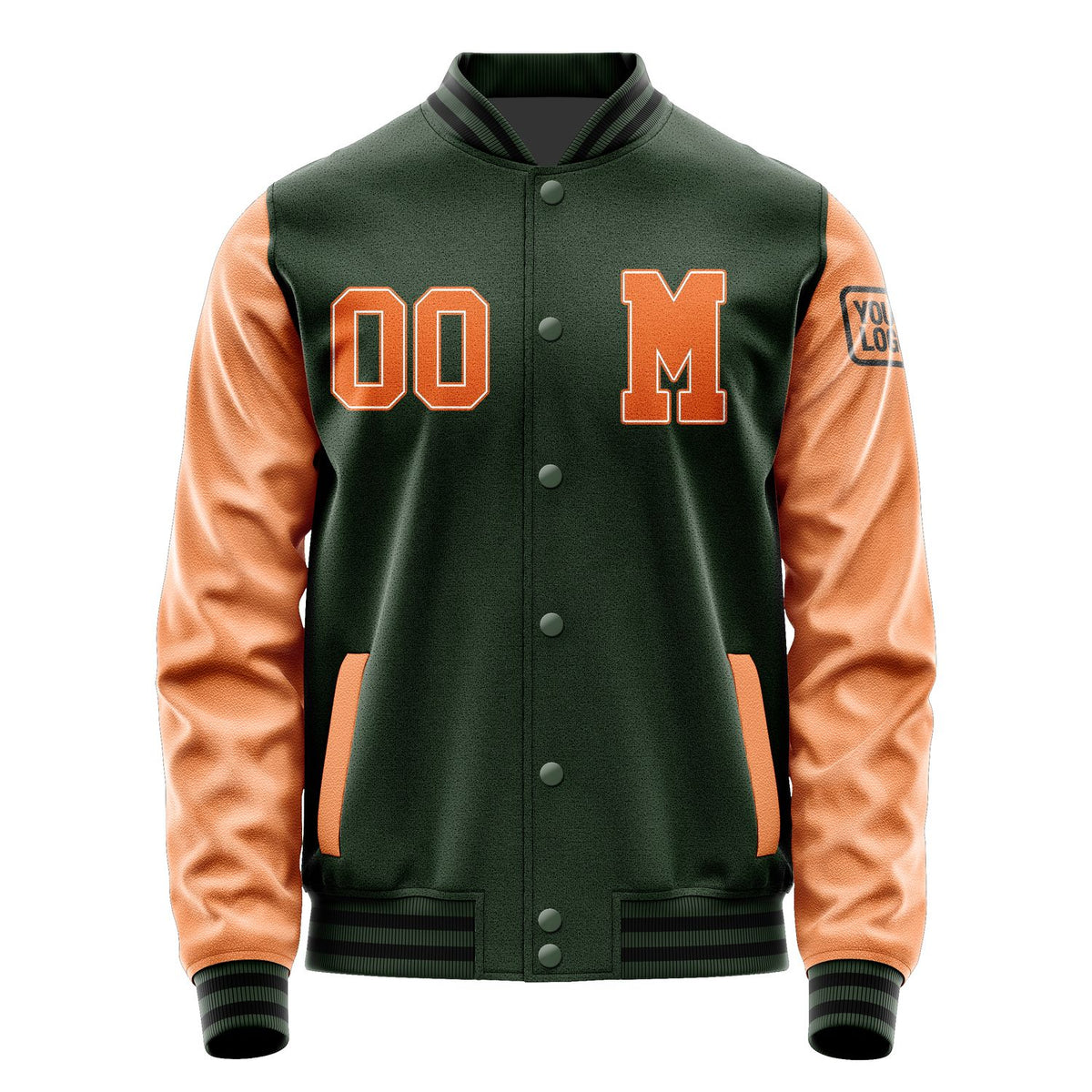 Custom Dark Green Orange Jacket Jb0606280617281817