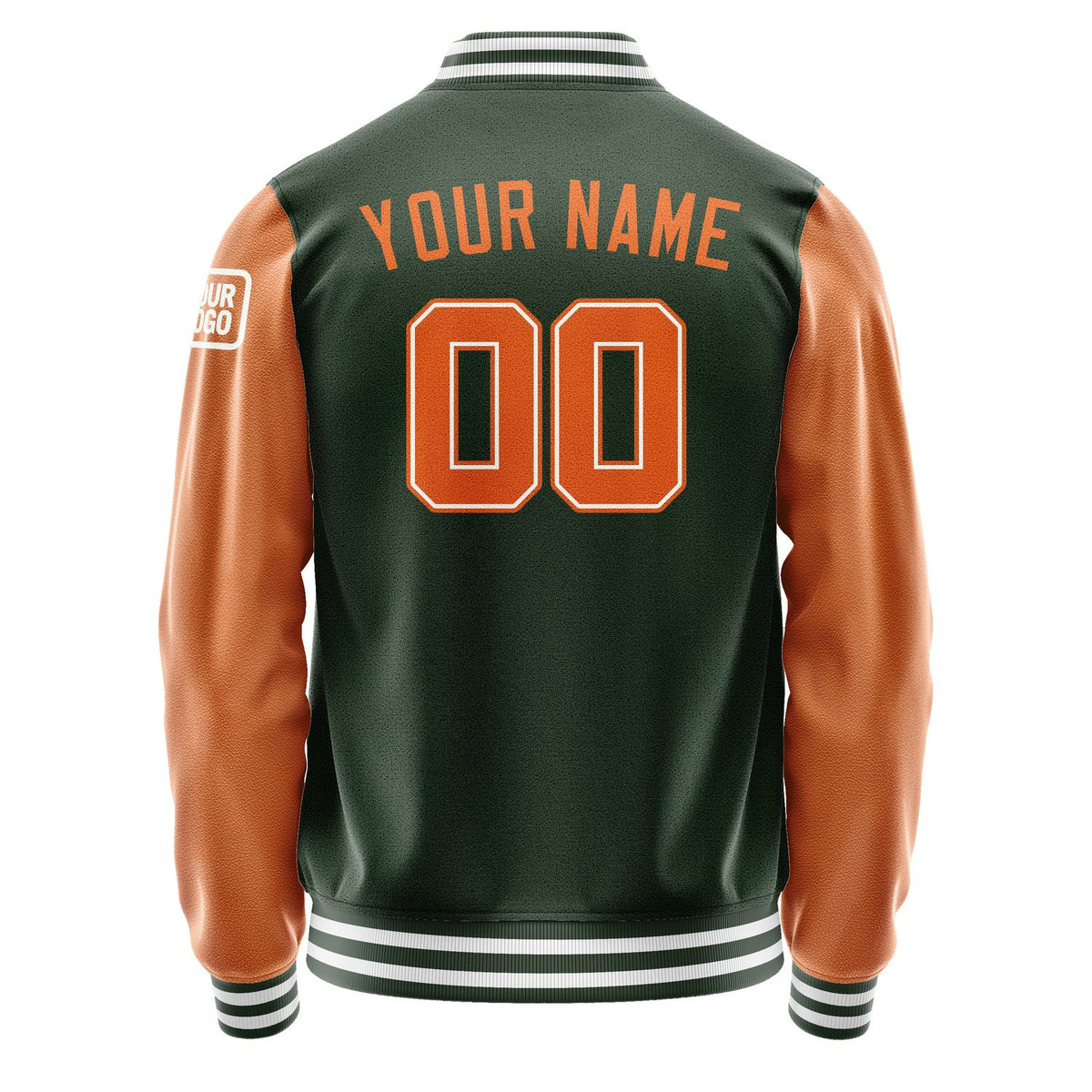 Custom Dark Green Orange Jacket Jb0606280618281818