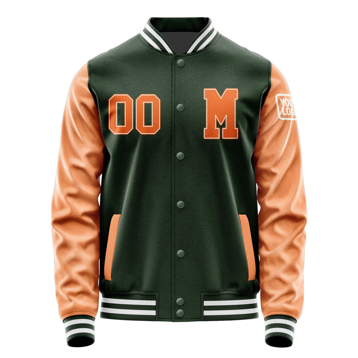 Custom Dark Green Orange Jacket Jb0606280618281818