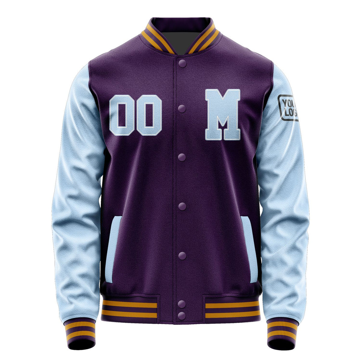 Custom Purple Light Blue Jacket Jb0707080719081817