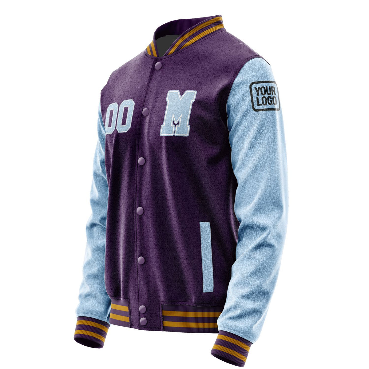 Custom Purple Light Blue Jacket Jb0707080719081817