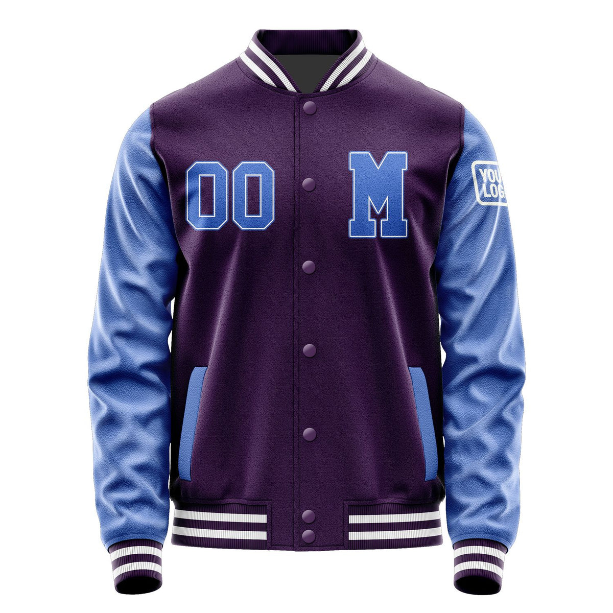 Custom Purple Sky Blue Jacket Jb0707090718091818