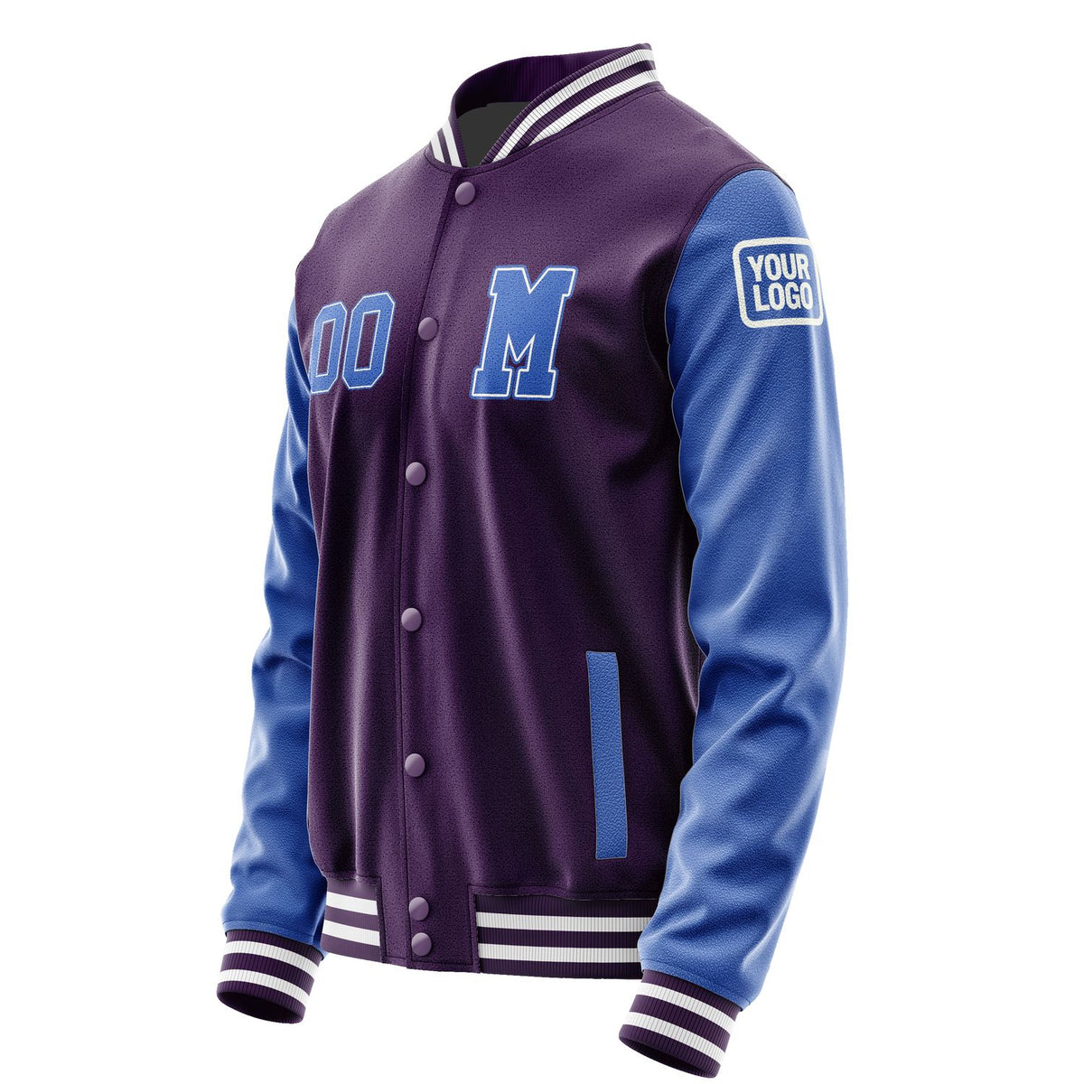 Custom Purple Sky Blue Jacket Jb0707090718091818