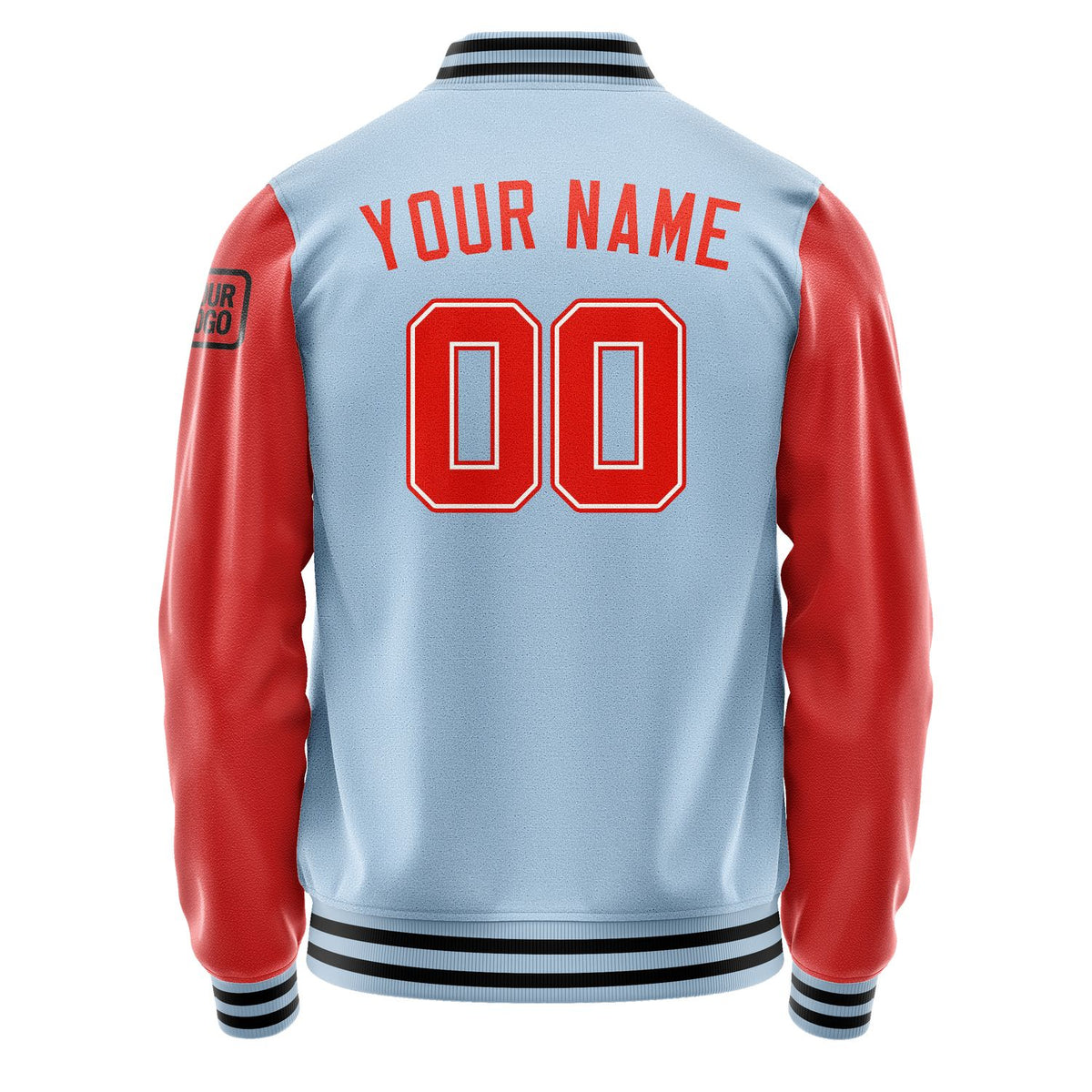 Custom Light Blue Orange Red Jacket Jb0808120817121817