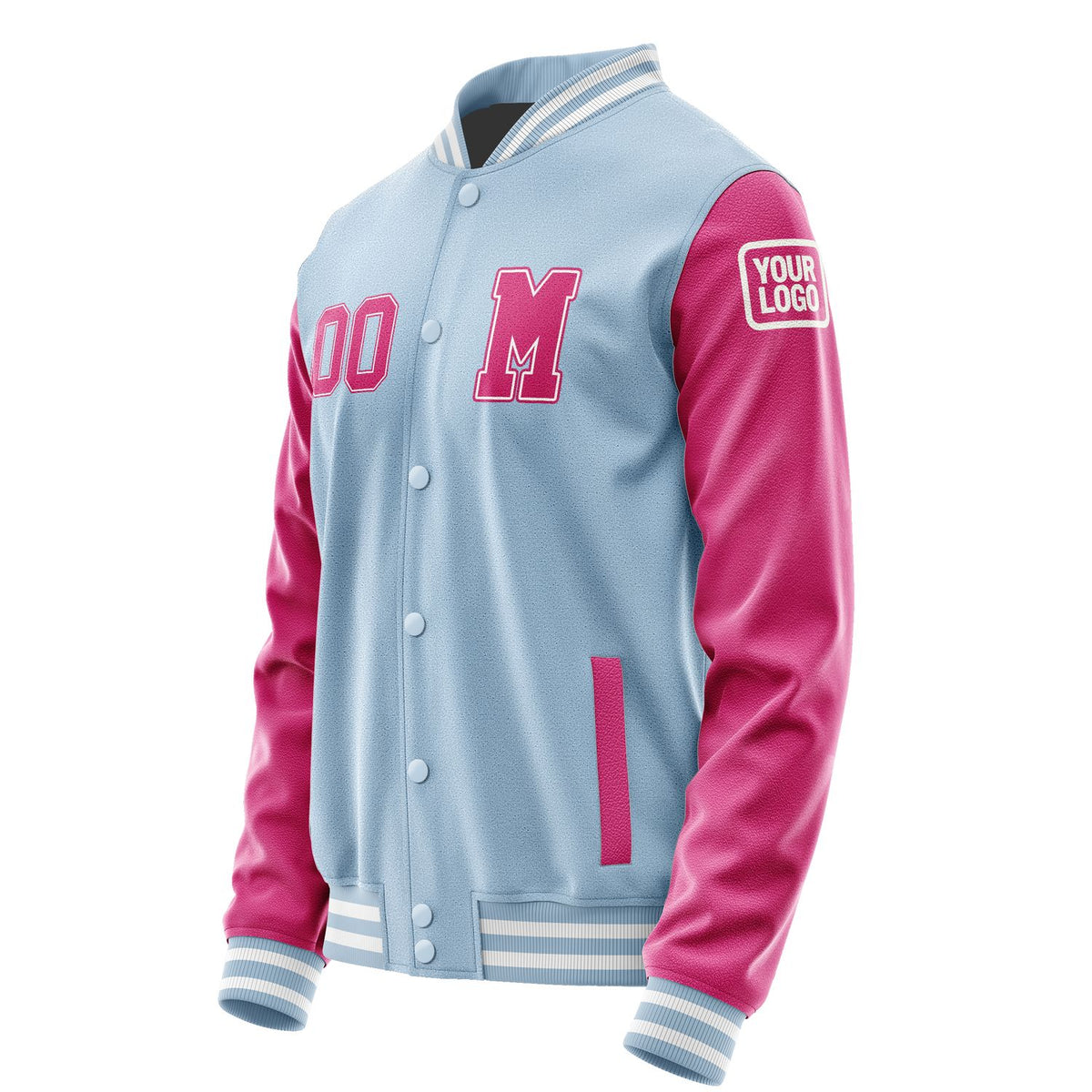 Custom Light Blue Pink Jacket Jb0808130818131818