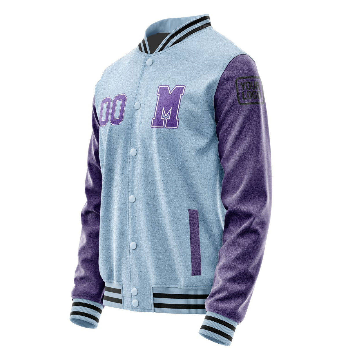 Custom Light Blue Light Purple Jacket Jb0808230817231817