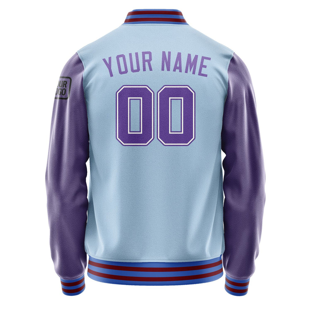 Custom Light Blue Light Purple Jacket Jb0808230915231817