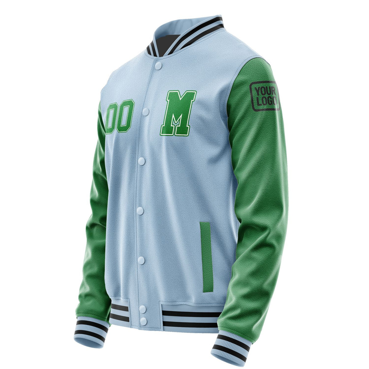 Custom Light Blue Emerald Green Jacket Jb0808240817241817