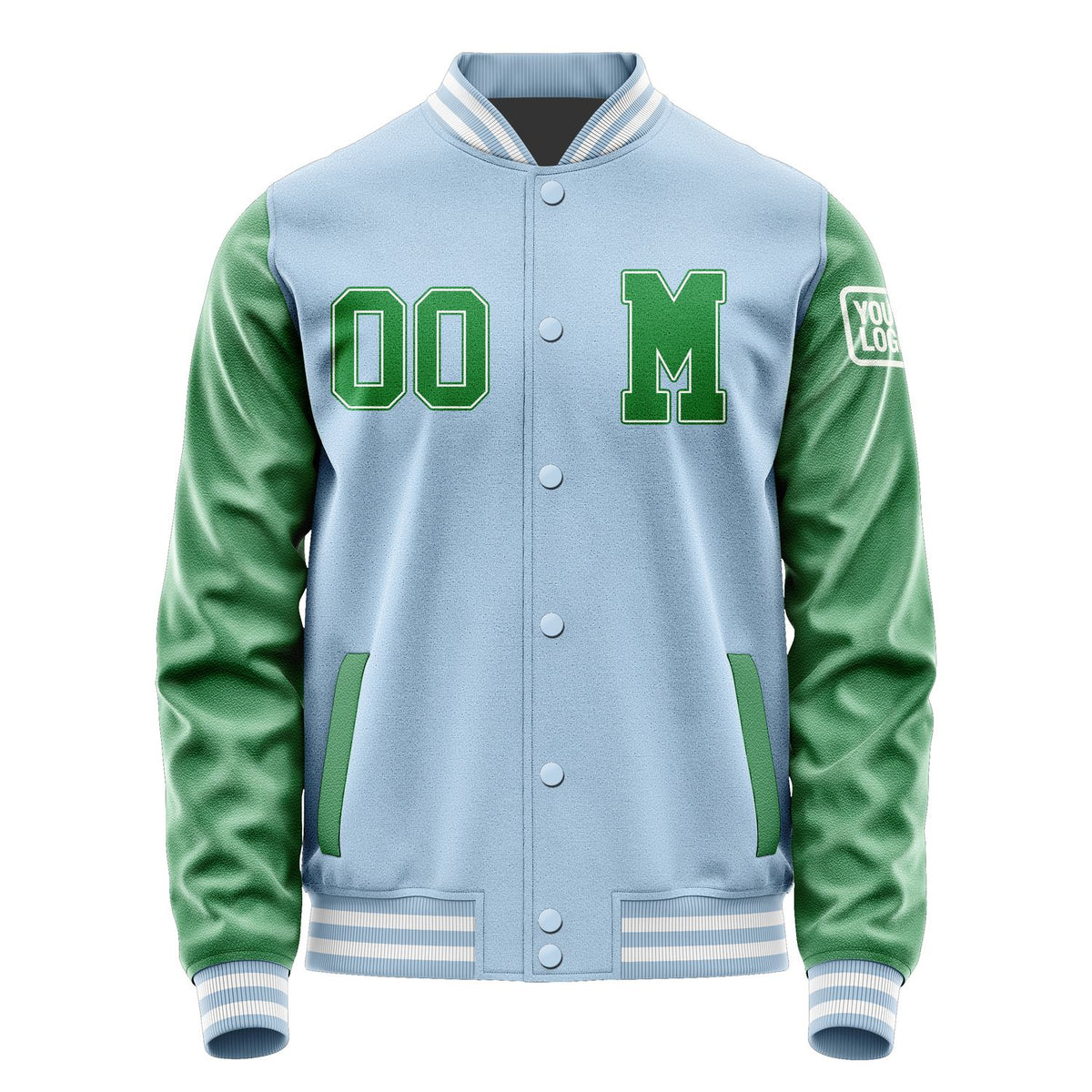 Custom Light Blue Emerald Green Jacket Jb0808240818241818