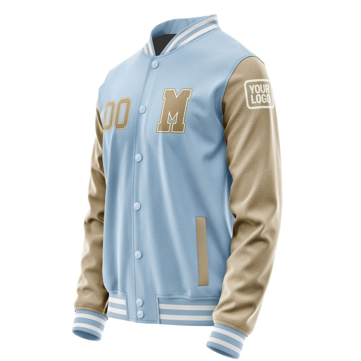 Custom Light Blue Light Khaki Jacket Jb0808250818251818