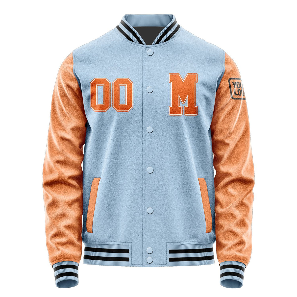 Custom Light Blue Orange Jacket Jb0808280817281817