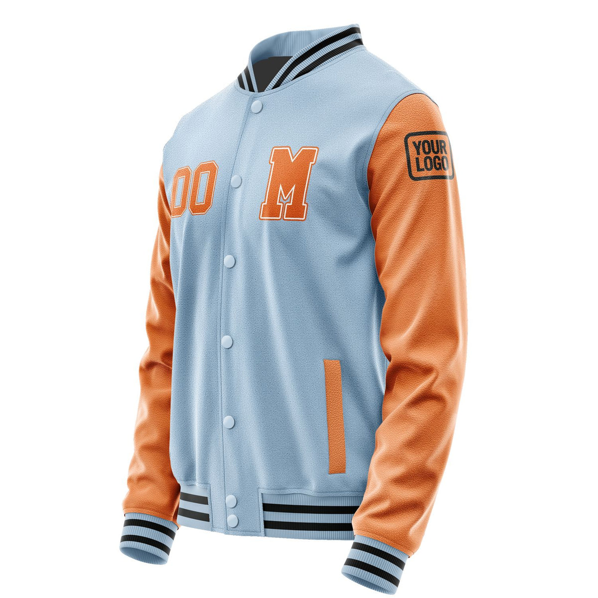 Custom Light Blue Orange Jacket Jb0808280817281817