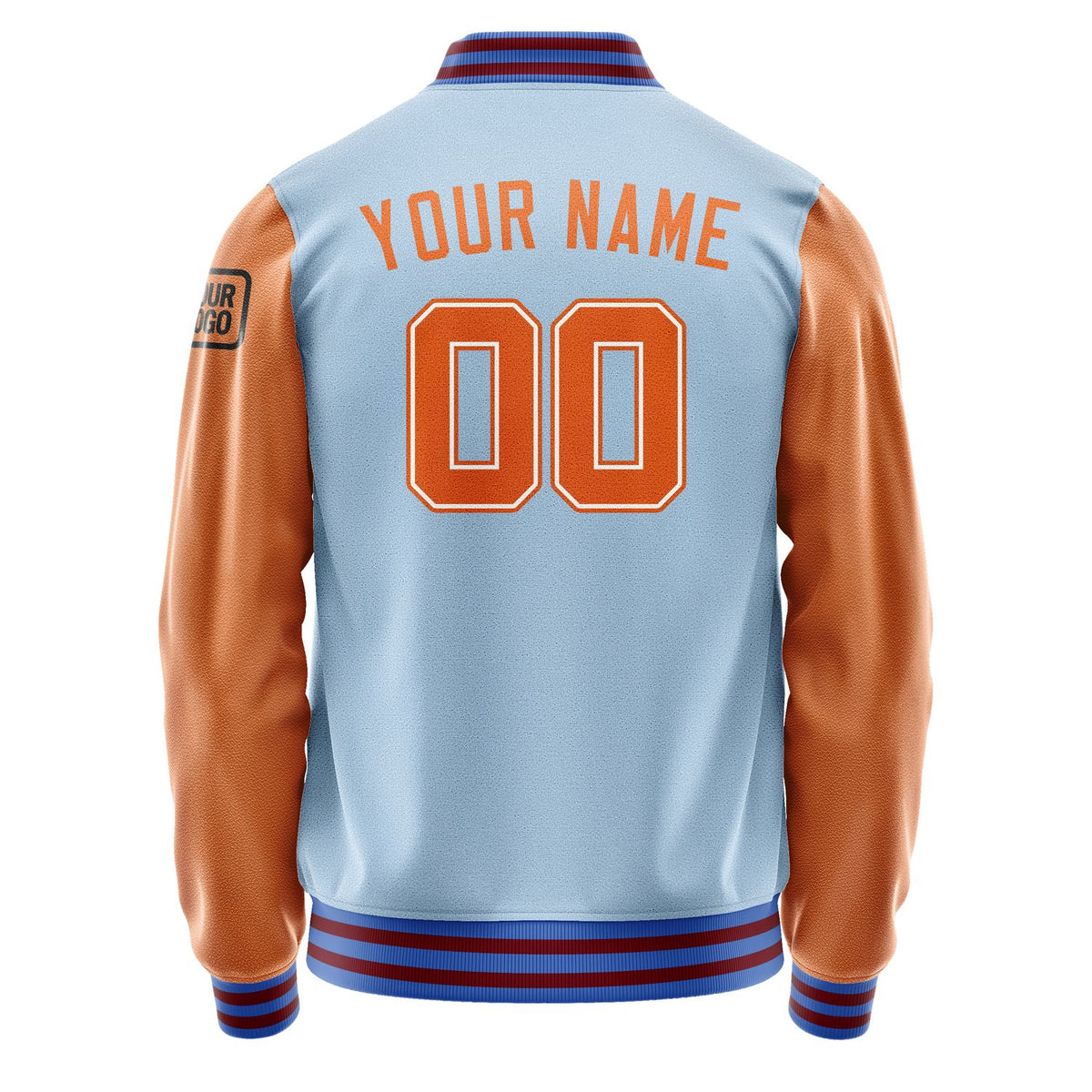 Custom Light Blue Orange Jacket Jb0808280915281817